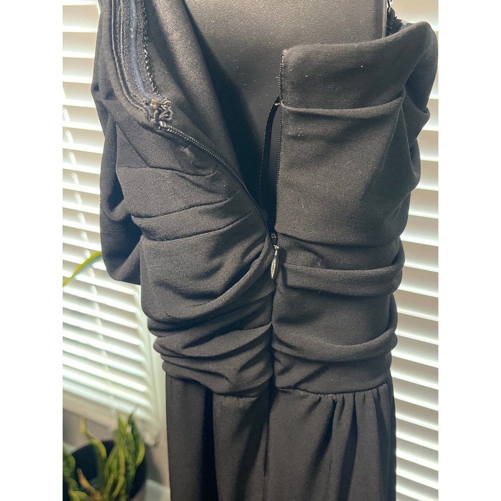 Chico's Black Jumpsuit Women's 1.5 Wide Leg Draped Strapless Removable Straps - Picture 4 of 9